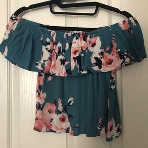 Off the Shoulder Floral Shirt